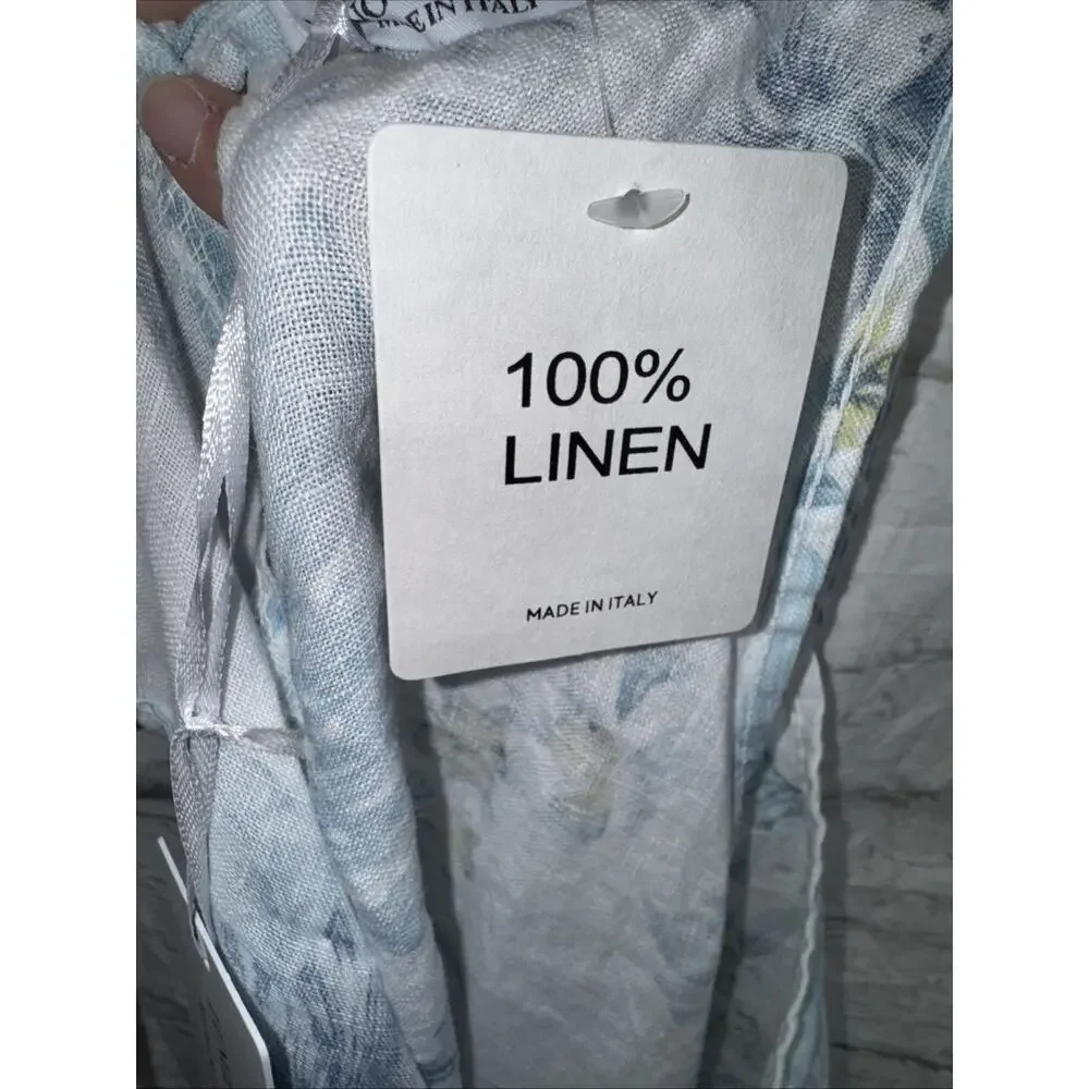 NWT Lungo L’arno Sz M, 100% Linen Made in Italy Pockets! Dress, Coverup - Picture 4 of 6